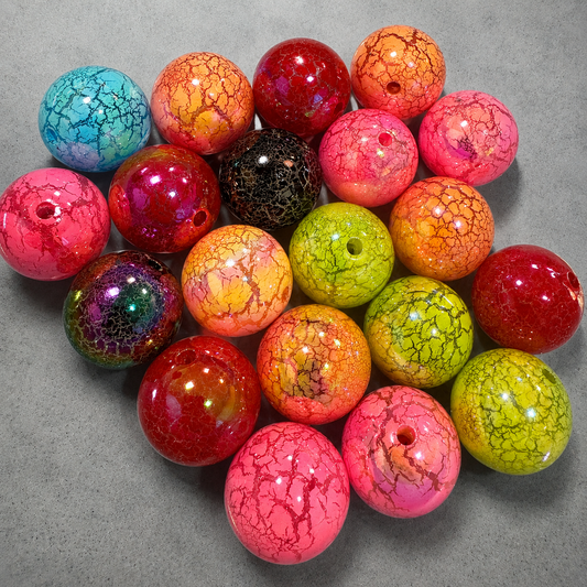 20mm Paint cracked Beads